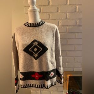 Vintage womens Shetland wool United Colors of  Benetton sweater. Grunge/90s.